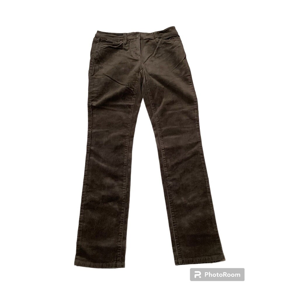 Eileen Fisher Brown Corduroy Mid Rise Straight Leg Pants 2P